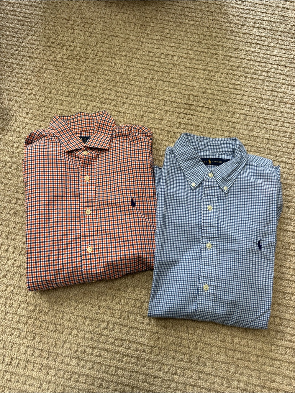 Ralph Lauren Men’s Set of 2 Long Sleeve Checkered Button Shirts Sz L